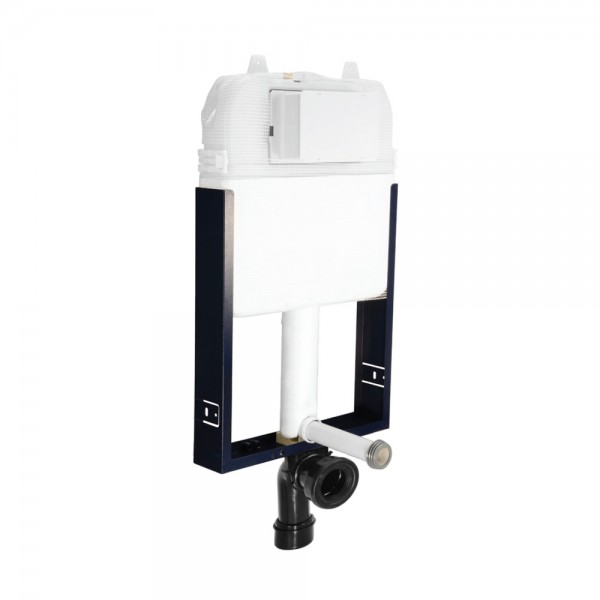 Pneumatic Single Piece Slim In-wall Cistern with Wall Mounting Frame
